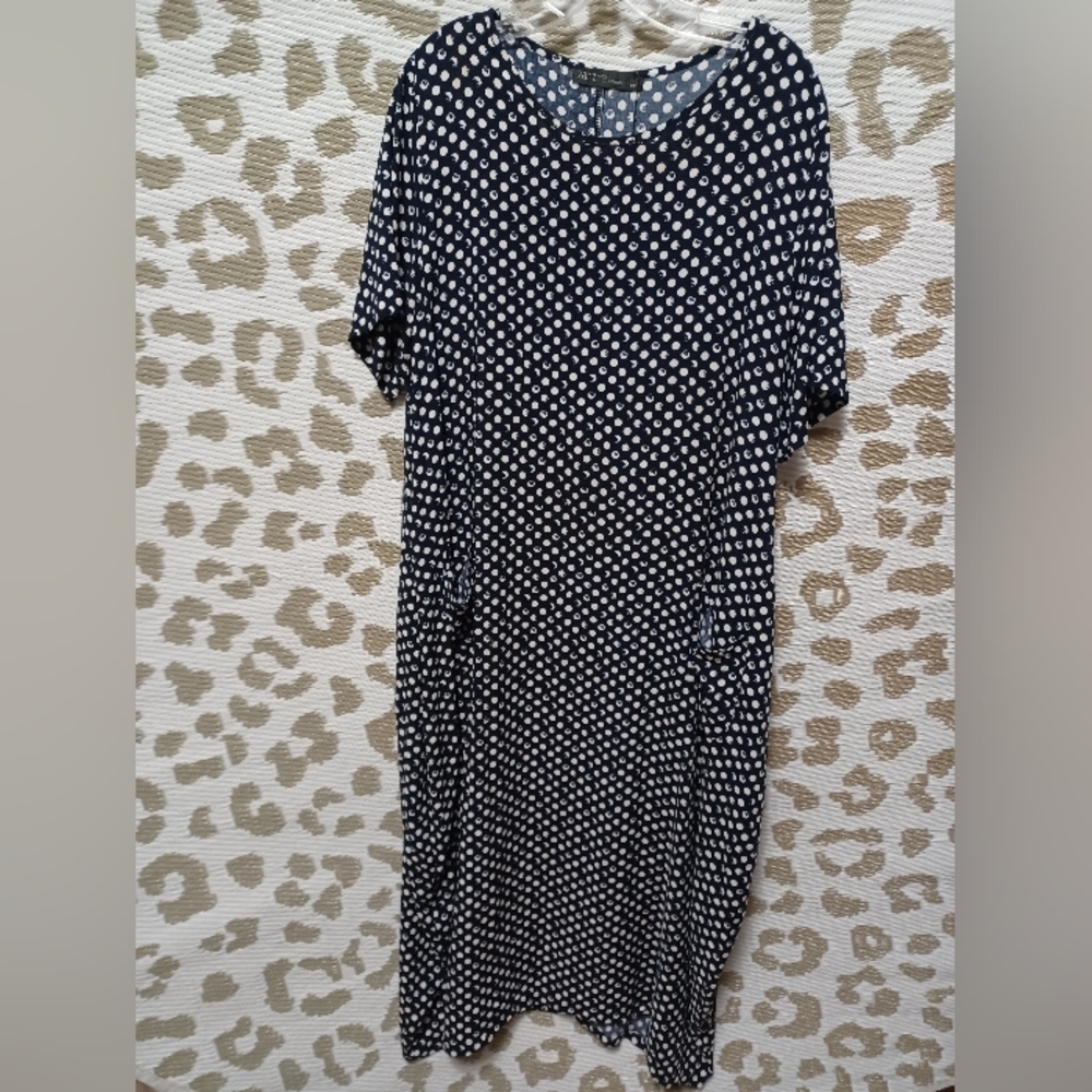 Zanzea Navy and White Polka Dot Dress